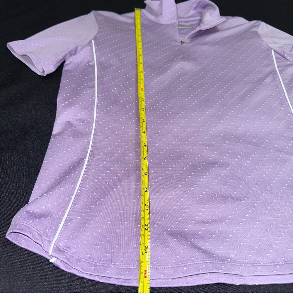 Cutter & Buck Lavender and white Quarter-Zip Polo golf shirt Ladies size Large - Picture 8 of 9